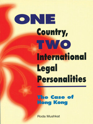 cover image of One Country, Two International Legal Personalities